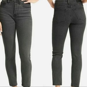 Barely Worn Everlane High-Rise Slim Straight Gray Jeans
